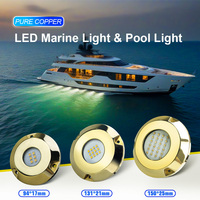 Projecteur LED Marin Haute Puissance Bleu 300W RGBW IP68 Éclairage Sous-Marin pour Transom de Bateau et Coque, Accessoire de Matériel Nautique pour Yacht
