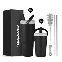 Gobelet à bière en acier inoxydable à Double paroi ODM 14oz 30oz, tasse de voyage isolée, tasse à café avec couvercle de poignée en paille et boîte de couleur de brosse