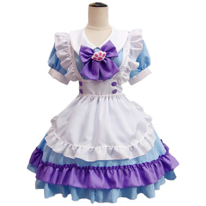 Costume de demoiselle d'honneur pour femmes, robe Lolita à manches courtes, tablier, couvre-chef, tenue de Cosplay pour fête d'halloween, robe de <span class=keywords><strong>princesse</strong></span> - Product Image 1