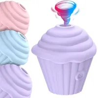 Jouet sexuel pour femme, vibromasseur suceur clitoridien en forme de cupcake, vibromasseur en forme de cornet de glace, suceur de tétons et de clitoris, vibromasseur en silicone pour adultes