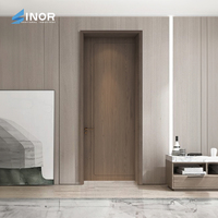 Portes intérieures en placage de qualité supérieure, cadre en bois massif, couches stratifiées en PVC résistantes à l'humidité, garantie 5 ans, pour salle de bain et cuisine