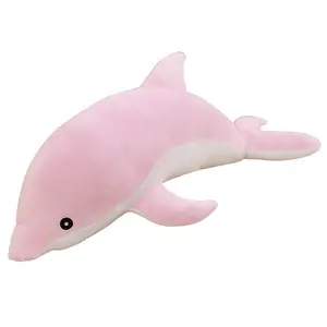 Venta caliente lindo delfín suave juguetes de peluche Animal muñeca suave mar Delfín de peluche de juguete de peluche almohada