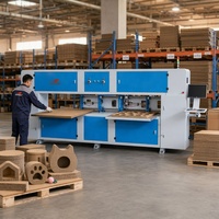 Máquina de Corte CNC Automática de Doble Estación de Trabajo para Cartón Corrugado, con Sierra de Hilo para Producción de Formas Irregulares