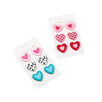 2025 Hot Sale Trendy Valentijnsdag Hartvormige Verguld Acryl Oorbellen Set voor Vrouwen Feest Gelegenheid