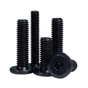 Schwarze Rundkopfschraube mit abgeschrägtem Sechskant-Einsatz, Möbelbolzen, Schwarze Flachkopfschraube, Mechanische Langschraube M6/M8 - Product Image 3