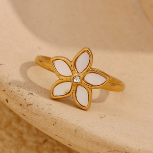 Dreamidea Women's Stainless Steel <strong>Jewelry</strong> <strong>Set</strong> 18K Gold Plated Flower Earring Necklace Bangle Ring Waterproof-for Wedding Party - Product Image 4