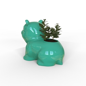 Maceta de cerámica con forma de hipopótamo de alta calidad de diseño clásico, bonita maceta de hipopótamo para jardinería suculenta - Product Image 3