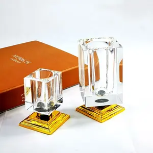 CRYSTOWNクリエイティブ回転キャンドルジャーティーライトクリスタルガラス燭台キャンドルホルダーテーブルウェディングセンターピース用