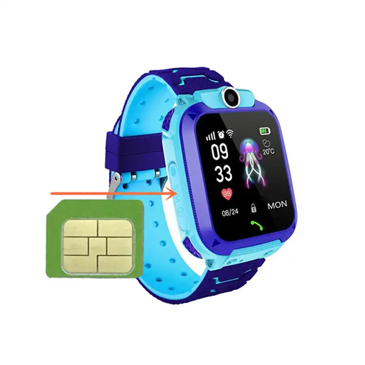 Popular children's smart watch anti lost SOS call, Q12 IP67 waterproof camera smart watch mobile phone GPS Tracker Watch