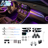 차량 무드등 키트 64색 앰비언트 카 라이트 메르세데스-벤츠 C클래스 GLC W205 W253 2015-2021용 차량 실내 무드등