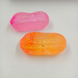Boule de pâte extensible en TPR souple à paillettes en forme d'arachide, jouet anti-stress souple, jouet sensoriel pour enfants et adultes - Product Image 5