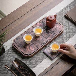 Walnut Wood Rectangular Dry Brewing Tray Handmade Durable Kung Fu <b>Tea</b> <b>Set</b> Home <b>Tea</b> Table Tray - Product Image 5
