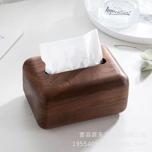 Rectangular black <b>walnut</b> wood tissue box, solid wood tissue box, small size for <b>coffee</b> <b>table</b> and tissue storage. - Product Image 3
