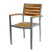 Bas prix jardin extérieur intérieur café hôtel café accoudoir aluminium bois bois chaise de salle à manger