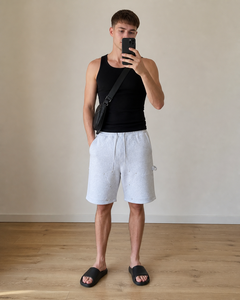 Shorts en coton pour hommes avec cordon de serrage, taille élastique, poches, décontractés, athlétiques, OEM ODM, faible MOQ - Product Image 2