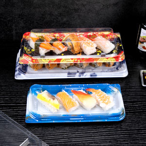 Caja de <span class=keywords><strong>Sushi</strong></span> Comercial para Llevar, Estilo Japonés, de un Solo Uso, con Tapa Alta Transparente, Impresa, Rectangular - Product Image 3