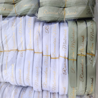 Rubans en satin dorés de 25 mm, 10 yards/lot, estampage à chaud, face unique, impression par transfert thermique, haute ténacité, décorations de mariage, bricolage
