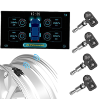 TPMS Bluetooth dengan 4 Sensor Internal Monitor Tekanan Ban Mobil Daya Tahan Baterai 4-6 Tahun IP67 untuk Sedan SUV Truk Van Komersial