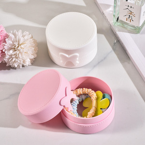 Butterfly Pink <b>White</b> Jewelry <b>Storage</b> <b>Box</b> <b>Plastic</b> Desktop Organizer For Hair Ties And Small Accessories 50 Capacity - Product Image 1