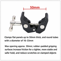 Bras de fixation robuste 11 pouces avec pince griffe de 6-10 kg en alliage d'aluminium, bras à friction avec vis 1/4 et griffe porte-accessoire pour moniteur, éclairage LED et vlogging