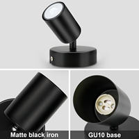 Projecteur à LED GU10 des fabricants, applique murale réglable simple noir mat