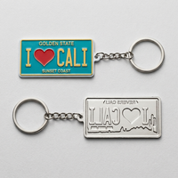 Porte-clés personnalisé en aluminium avec plaque d'immatriculation, souvenir de l'État américain, souvenir de voyage personnalisé