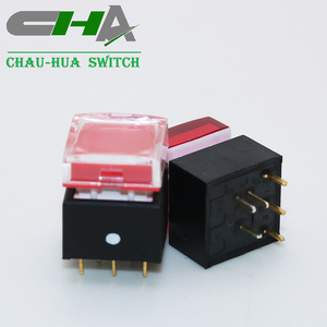 <span class=keywords><strong>CHA</strong></span> 15mm LED-Drucktastenschalter mit Transparenter Kappe und Rotem Diffusor Beleuchteter Schalter - Product Image 3