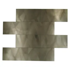 Foshan hergestellt PVC Silber Metall Aufkleber Mosaik Aluminium legierung Metall 3D Rücken plash Wanda uf kleber Mosaik fliesen