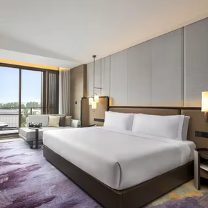 Cama Plegable Moderna Oculta en la Pared, Mesa, Juego de Muebles de Dormitorio de <span class=keywords><strong>Hotel</strong></span> de Lujo, Tamaño King, Acabado en Madera Dorada - Product Image 1