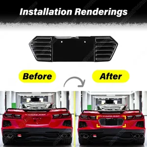 Kit d'accessoires de décoration pour cadre de plaque d'immatriculation arrière automobile pour C8 Z51 Z06 2020 2021 2022 2023 2024 2025 - Product Image 2