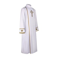 Robe de prêtre Jésus, vêtements de clergé d'église, polyester, broderie dorée, imprimé, soutane, costume, chœur, robe maxi, liturgique, pasteur