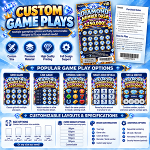 Boletos de Lotería Rasca y Gana Profesionales Anti-falsificación de Alta Seguridad con Diseño Personalizado de Reglas de Juego y Tabla de Premios - Product Image 4