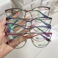 Monturas de Gafas de Metal Inoxidable Redondas con Forma de Gato y Logotipo Personalizado, Monturas Ópticas Personalizadas al por Mayor, Diseño de Monturas de Gafas