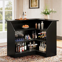 Mueble Bar Esquinero en Forma de L de Madera Ecológica Multifuncional Estilo Americano, Personalizado de Fábrica, Superventas 2026