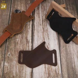 Quick Shipment Genuine <b>Leather</b> Pocket Knife Waist Sheath Men's EDC <b>Tools</b> Holder Cowhide <b>Leather</b> Pocket Knife <b>Pouch</b> Easy to Carry - Product Image 3
