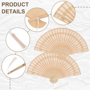 Éventails pliables en bambou personnalisés avec gravure, cadeau d'anniversaire vintage, éventail en bois pour la décoration de mariage et de fête - Product Image 3