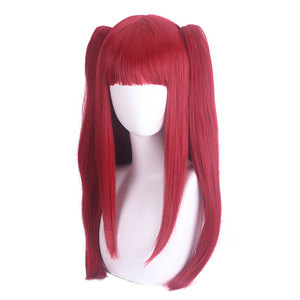 Peluca Larga y Lisa Rojo Rosa <span class=keywords><strong>para</strong></span> Disfraces de Halloween, Cosplay de Anime, AOKG-018 - Product Image 4
