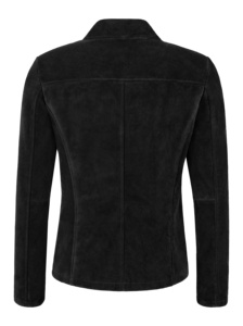 Veste pour femme en cuir Nappa noir souple 100% véritable, fermeture éclair YKK, doublure premium, marque privée OEM/ODM, luxe minimaliste et épuré - Product Image 3