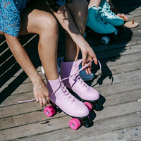 Patins à roulettes en cuir PU Double rangée 4 roues Patins Quad Patins à roulettes