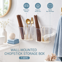 Support mural portable pour baguettes en plastique avec drainage, idéal pour la cuisine et la maison