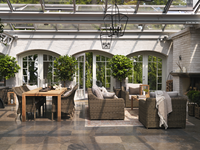 Meubles d'extérieur Glendon Ensemble de canapés en rotin Chaise Table basse Combinaison Balcon Terrasse-Jardin Loisirs Extérieur