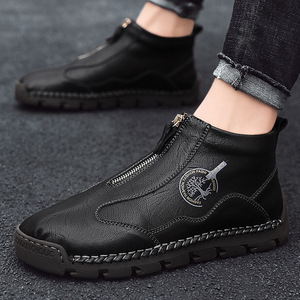 Nuovi Stivali Martin da Uomo Taglia Grande Autunno-Inverno 2026, Foderati in Cotone, in Vera Pelle, Stile Coreano, Caldi e Fatti a Mano - Product Image 2