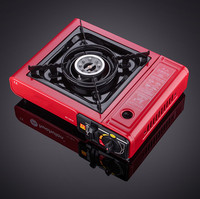 Réchaud de camping portable mini pliable pour pique-nique en plein air, randonnée, cuisinière à gaz butane en fer coupe-vent, accessoires de cuisson automatiques pour voyage