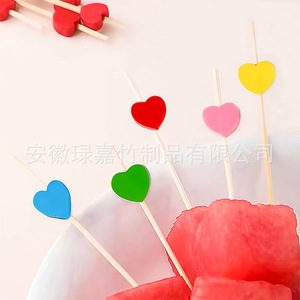Brochettes en bambou en forme de cœur, 12 cm, jetables, pour desserts, cocktails, décoratives - Product Image 5