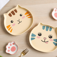 Assiette pour enfants en forme d'animal mignon, chat