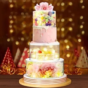 JUST in CASE 3PCS <b>Clear</b> Acrylic <b>Cake</b> Stand Fillable <b>Cake</b> <b>Box</b> Riser Cupcake Tier 77787 Made in China Display Only - Product Image 1