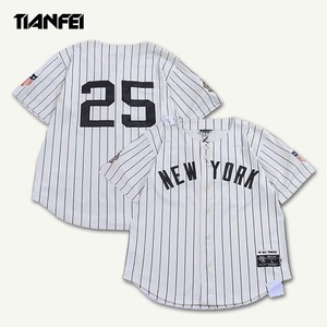 Maglia da <span class=keywords><strong>Baseball</strong></span> Personalizzata TF di Alta Qualità con Design Ricamato e Sublimato, Magliette da <span class=keywords><strong>Baseball</strong></span> a Righe Bianche - Product Image 1