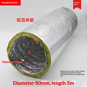 Tuyau télescopique de ventilation pour climatisation centrale en tissu de fibre de verre épaissi, isolé et renforcé de fil d'aluminium - Product Image 6