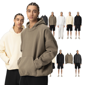 Sudadera con Capucha Roregal, Estilo Vintage, Tejida, Bordada, Extra Grande, para Invierno, Unisex, Gruesa, 400G, con Bolsillo, para Hombre - Product Image 1