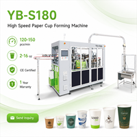 Machine à fabriquer des gobelets à café jetables Yongbo 120-150 pièces/min, 15 kW, avec composants essentiels : pompe et moteur PLC, fabriquée en Chine